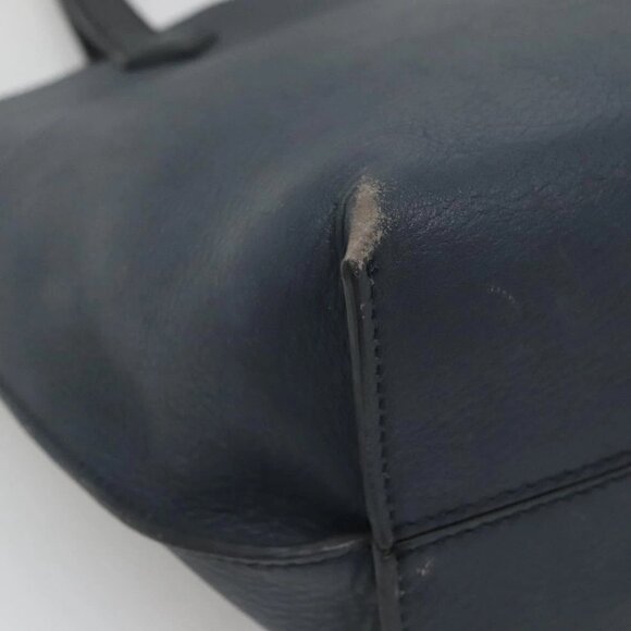 FENDI All In Shopping Tote Bag Leather Navy Auth 141928 - Picture 5 of 16